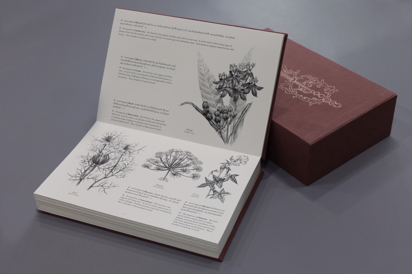 book open on top of brown book sleeve