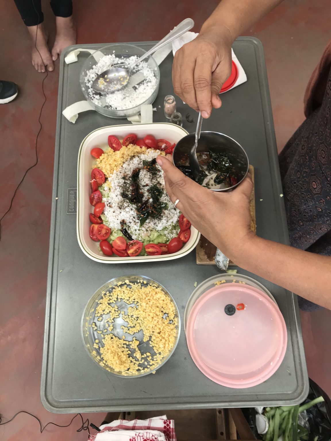 Rashmimala makes kosambari for Baroda Gathering