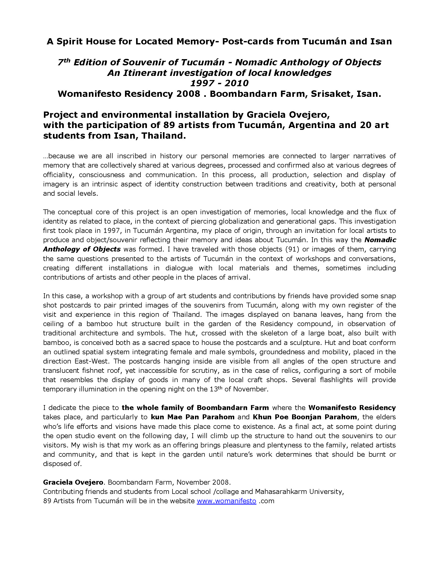 A Spirit House for Located Memory — Post-cards from Tucumán and Isan