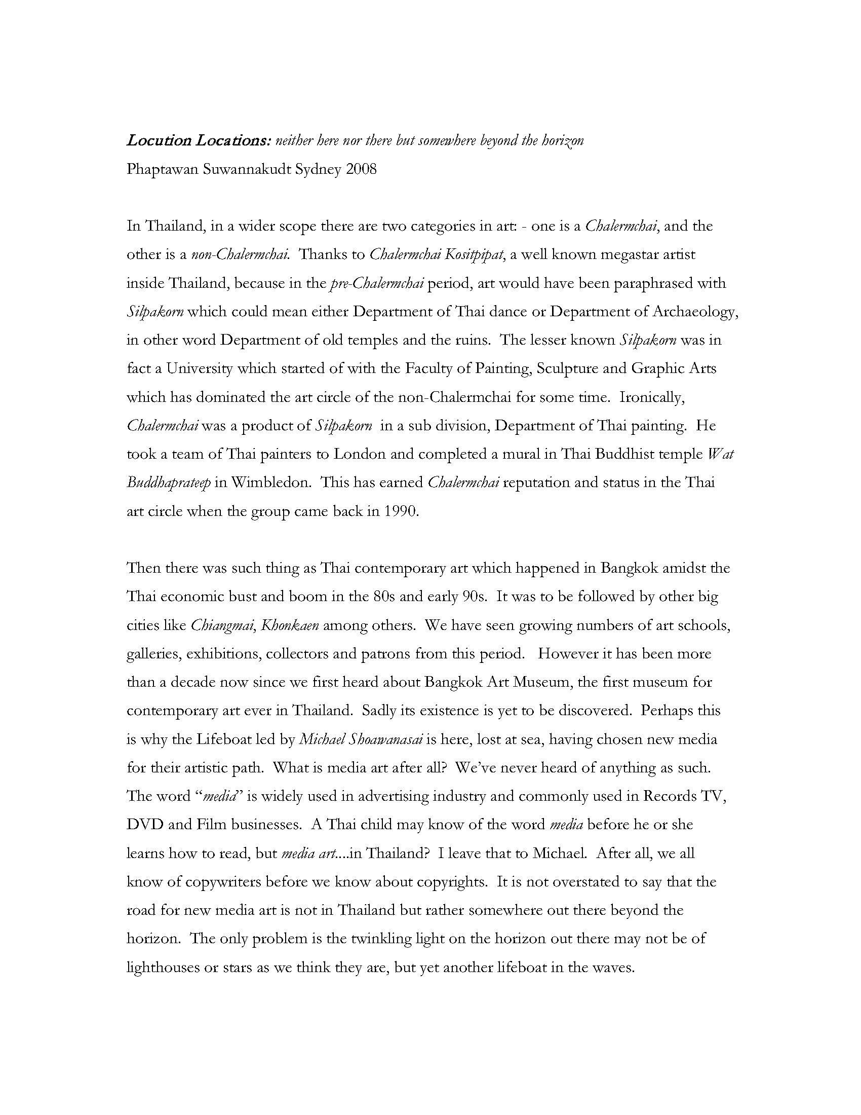 Locution Locations: Neither Here nor There But Somewhere Beyond the Horizon