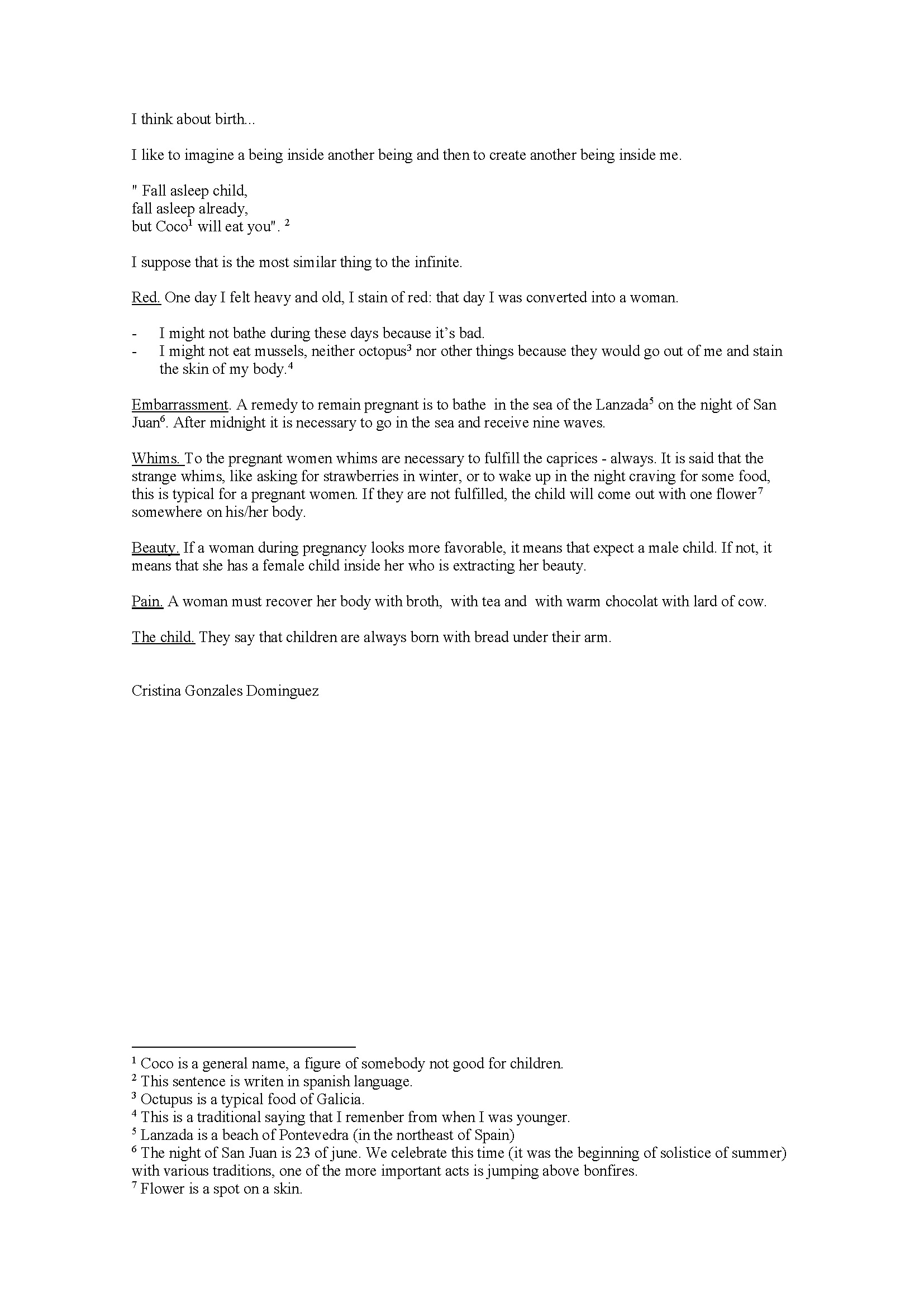 Artist Statement by Christina Gonzales Dominguez (English Version)