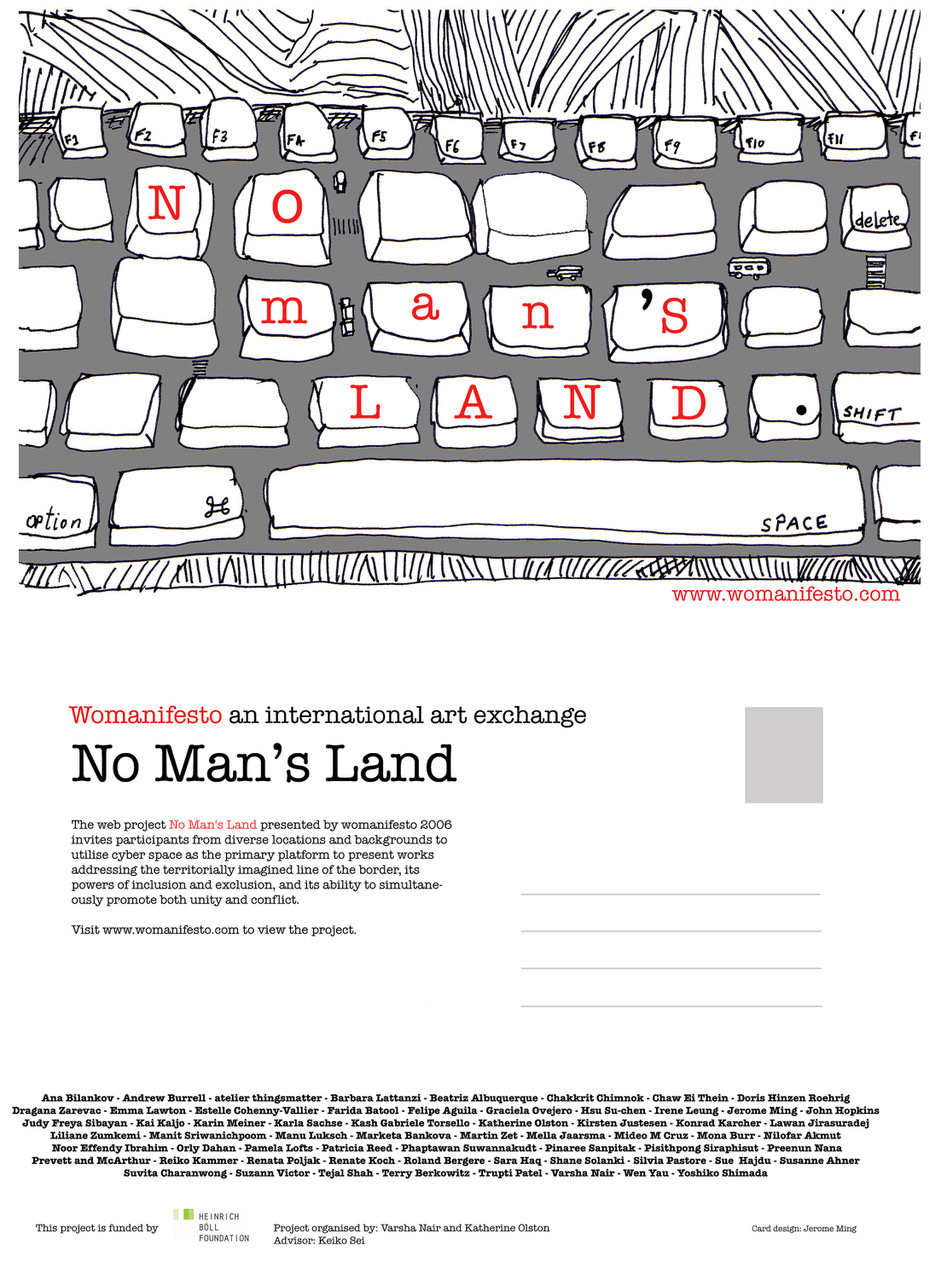 Womanifesto An International Art Exchange: No Man's Land — Invitation Card