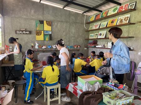 Interns at Open Studio Day &amp; School Workshop at Baan Womanifesto 2025